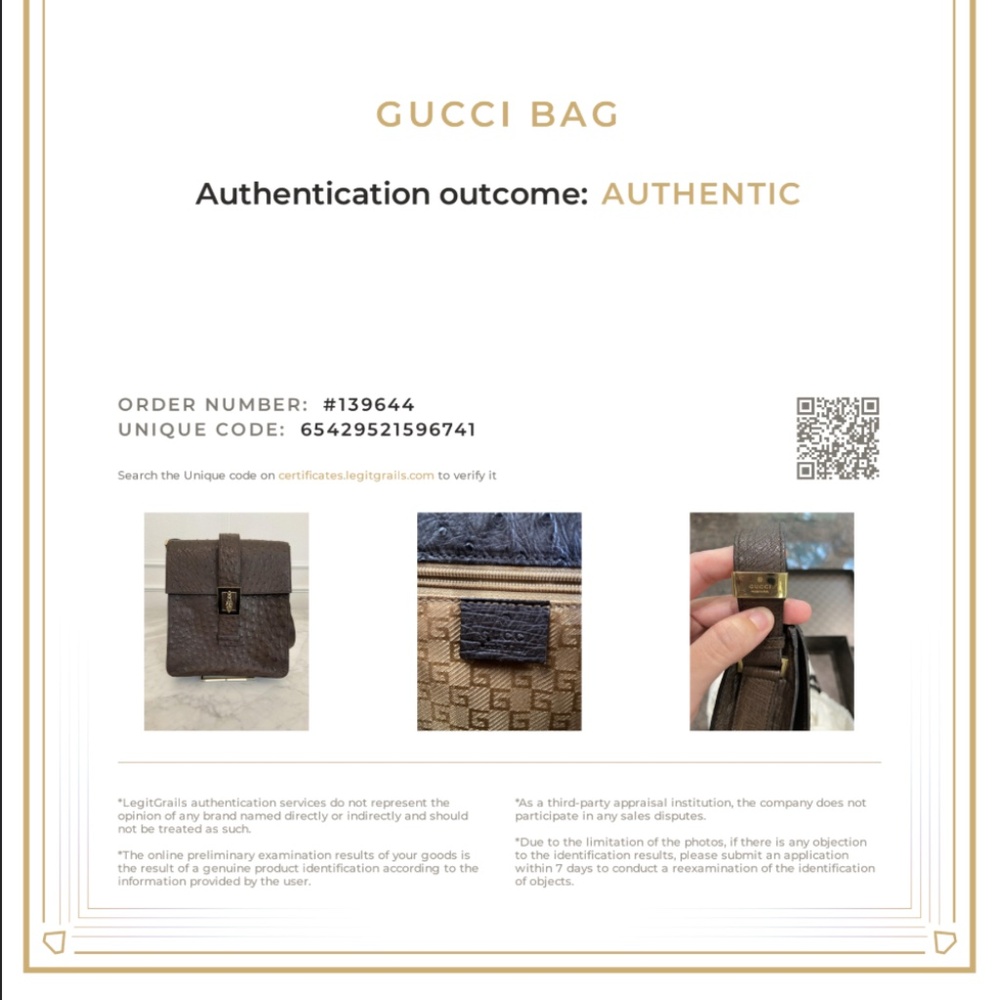 Authentic Gucci Ostrich Leather Bag w/ COA - Tiger Head - Chocolate Brown - Rare - Picture 3 of 13